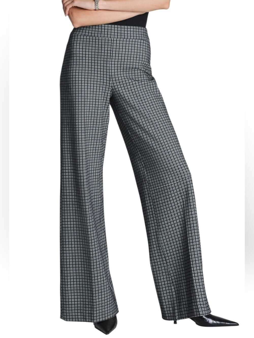 SPANX Black and White Checked Pants